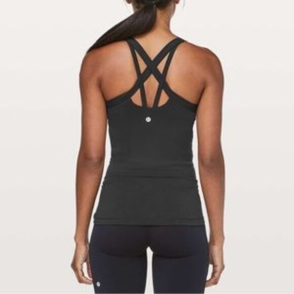 lululemon athletica Tops - Lululemon Rally Your Heart Black Tank Top Size 8